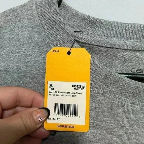 NWT Carhartt Loose Fit Heavyweight Long-Sleeve Pocket Mens T-Shirt Tall Size XL - Picture 5 of 6
